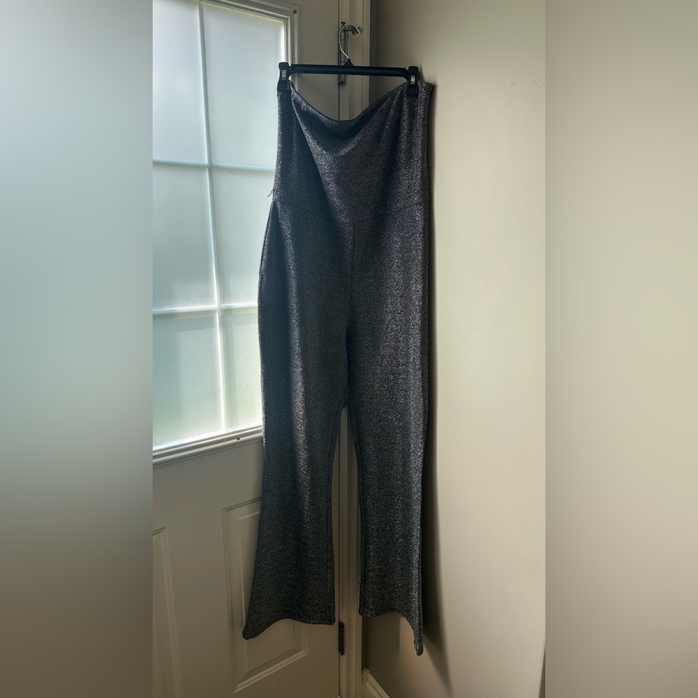 Women's Shimmering Black Jumpsuit Pants